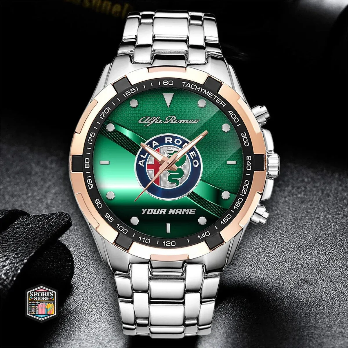 Alfa Romeo Car Logo Custom Name Stainless Steel Watch 13 Alfa Romeo Car Logo Custom Name Stainless Steel Watch