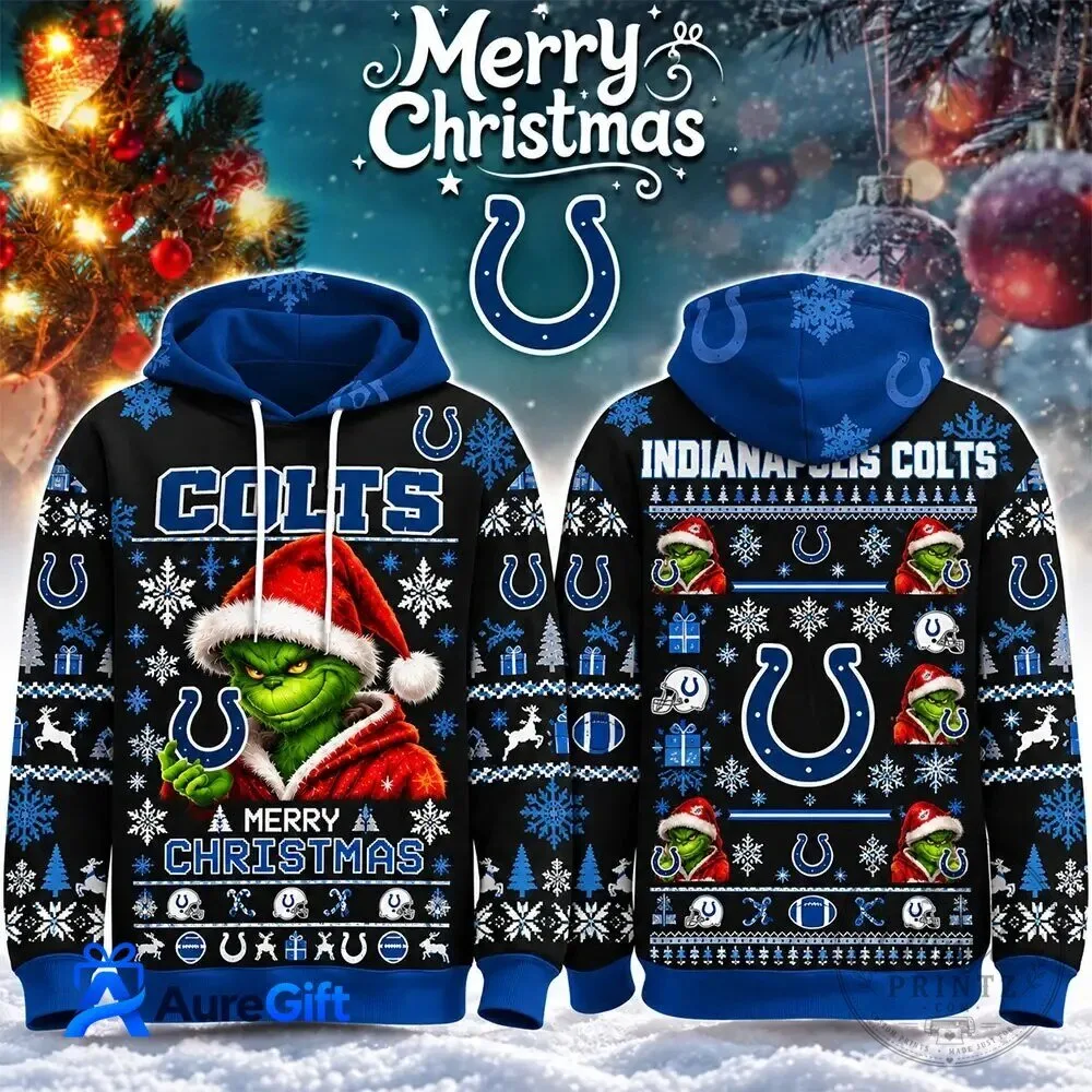 Indianapolis Colts Merry Christmas Grinch Ugly Christmas Hoodie 4 Indianapolis Colts Merry Christmas Grinch Ugly Christmas Hoodie