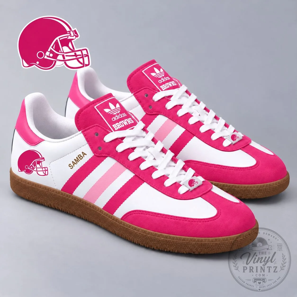 Cleveland Browns NFL Pink Breast Cancer Awareness Samba Shoes for Women