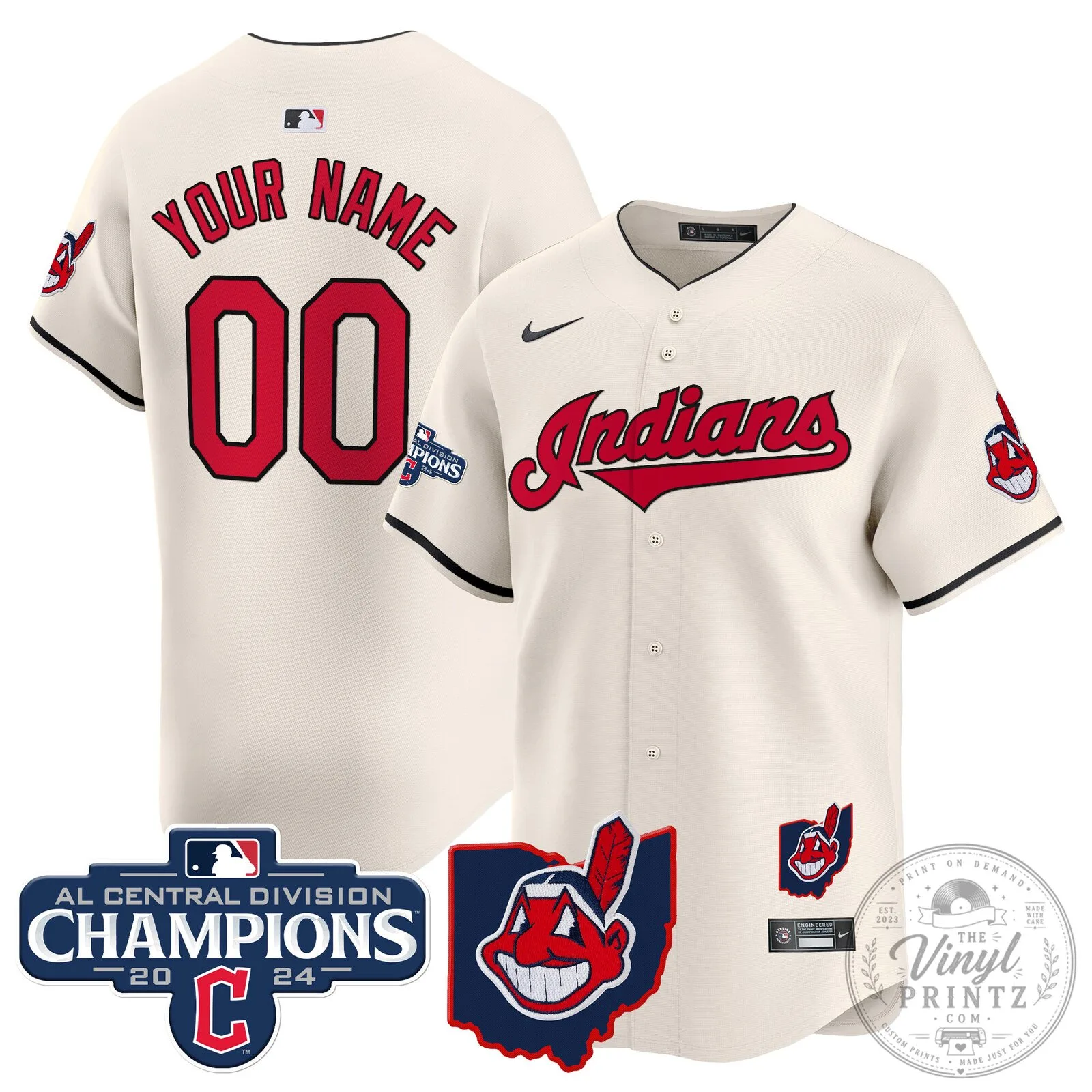 Cleveland Indians 2024 AL Central Division Champions Black Baseball Jersey 12 Cleveland Indians 2024 AL Central Division Champions Black Baseball Jersey