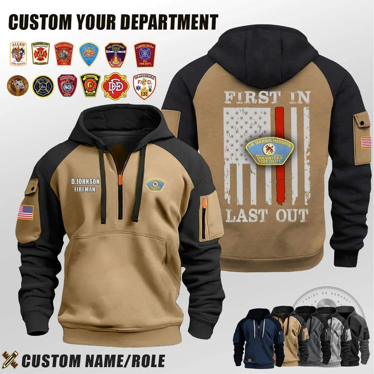 La Habra Heights Volunteer Fire Department First In Last Out Firefighter Hoodie 8 La Habra Heights Volunteer Fire Department First In Last Out Firefighter Hoodie