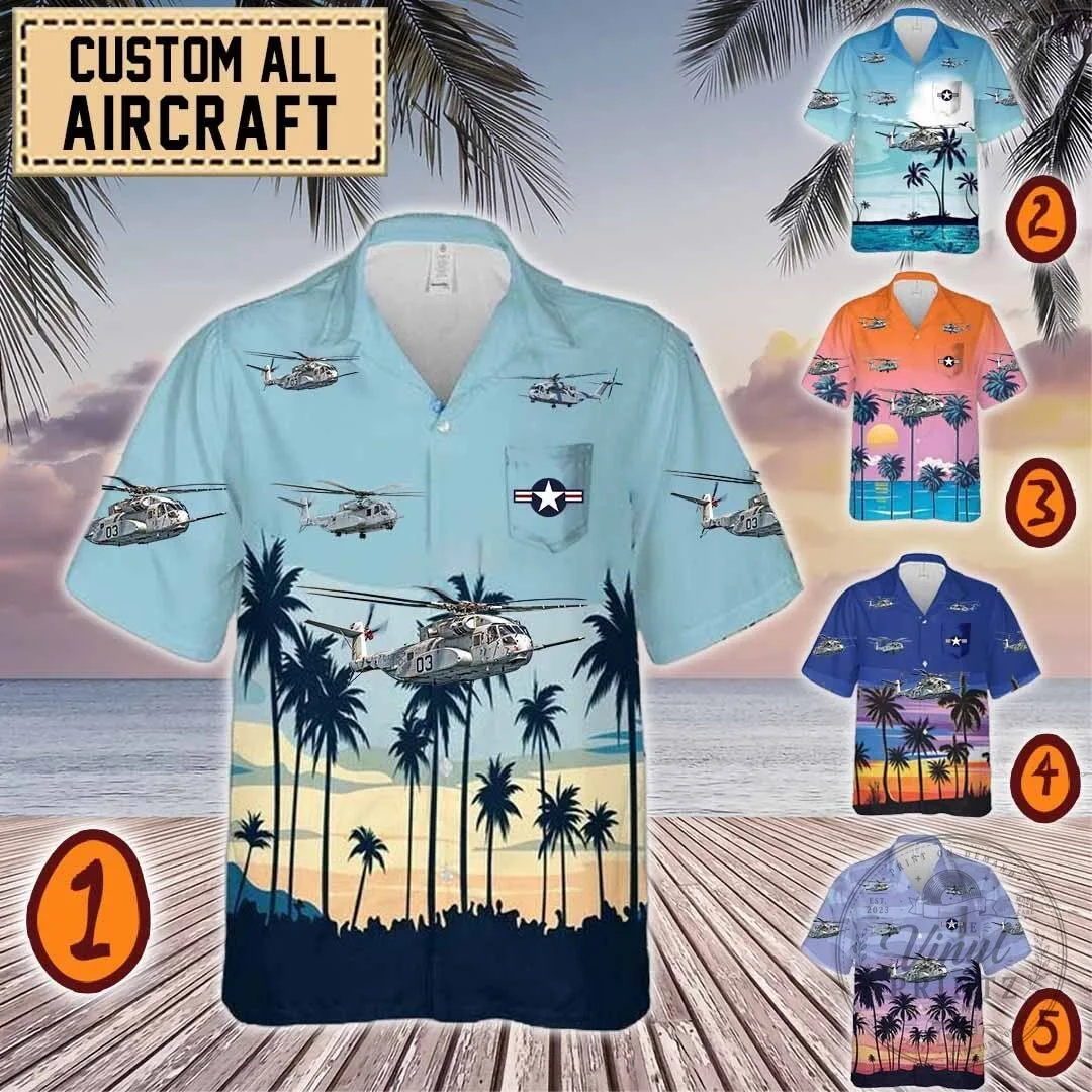 Sikorsky CH-53K King Stallion Helicopter Hawaiian Shirt