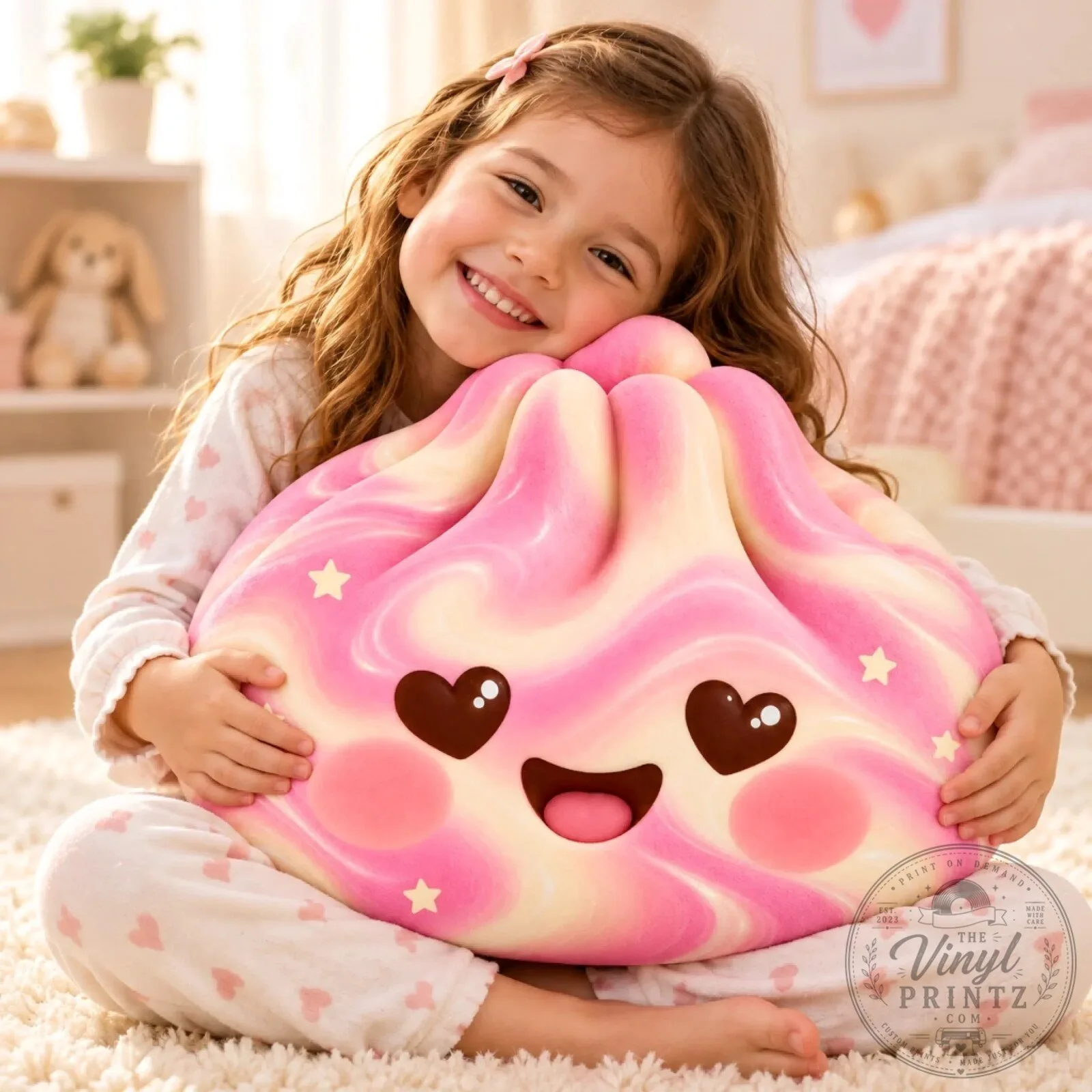 Kawaii Rainbow Cloud Character Shaped Decorative Pillow