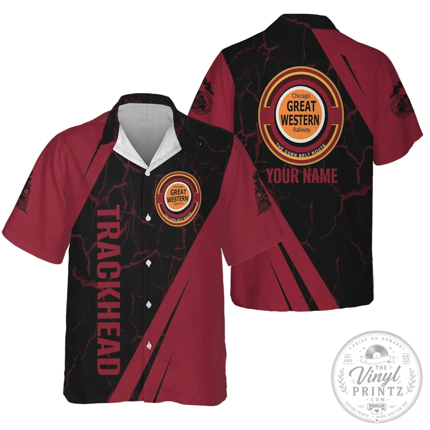 Chicago Great Western Railway Personalized Trackhead Hawaiian Shirt