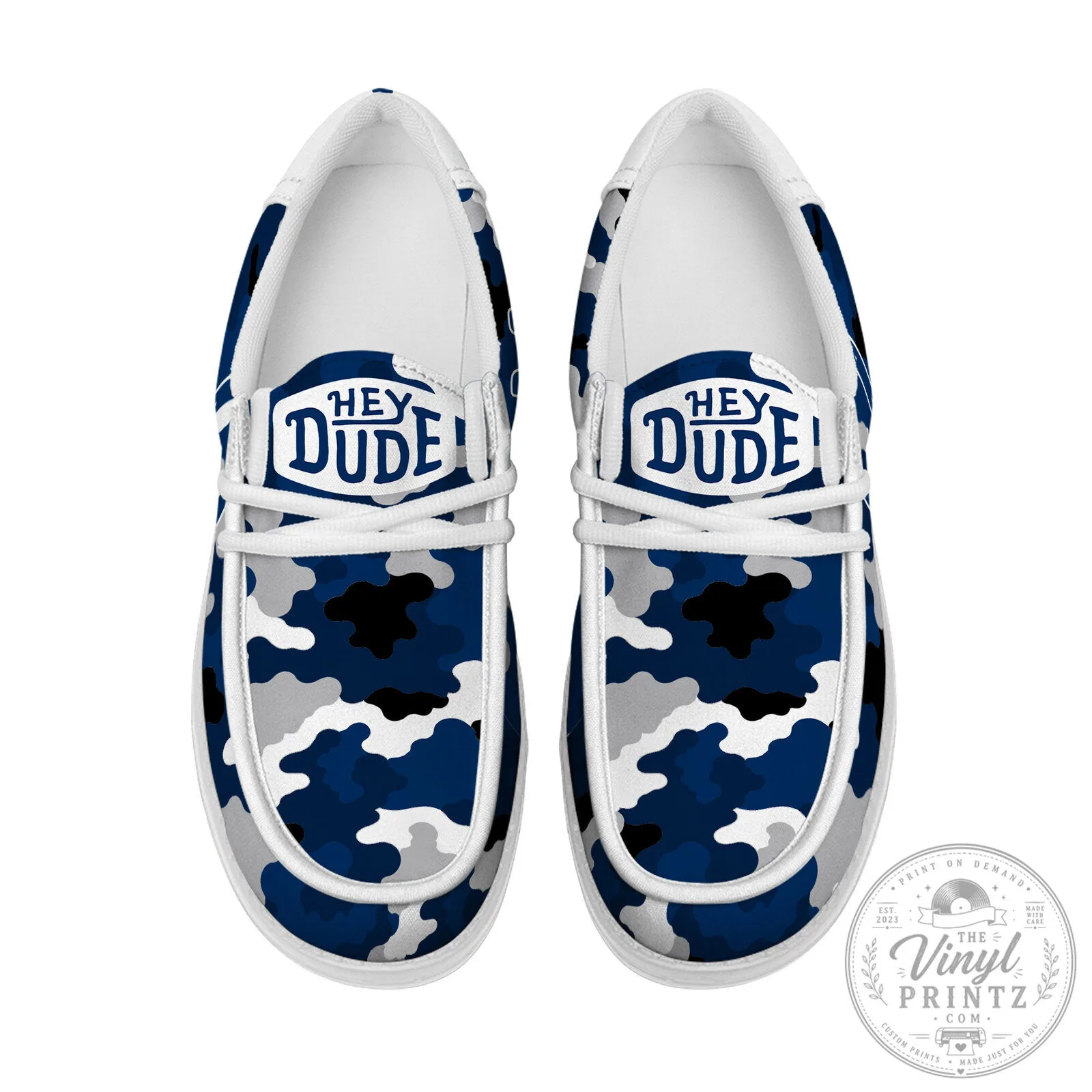 Hey Dude Shoes Blue Camouflage Pattern Casual Slip-On Loafers 5 Hey Dude Shoes Blue Camouflage Pattern Casual Slip-On Loafers