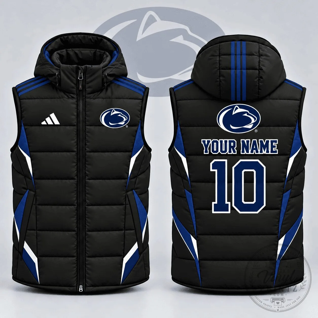 Penn State Nittany Lions Custom Name and Number Stealth Velocity Puffer Vest
