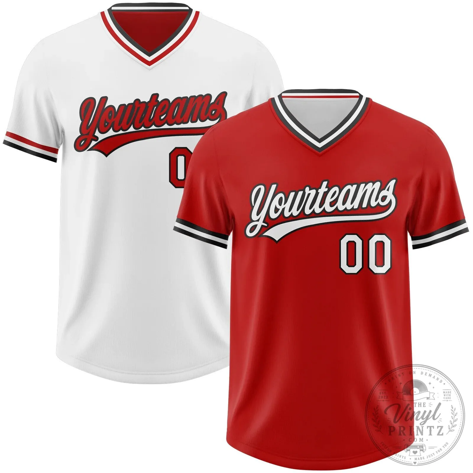 Custom Reversible Red White Black Baseball Jersey Shirt 9 Custom Reversible Red White Black Baseball Jersey Shirt