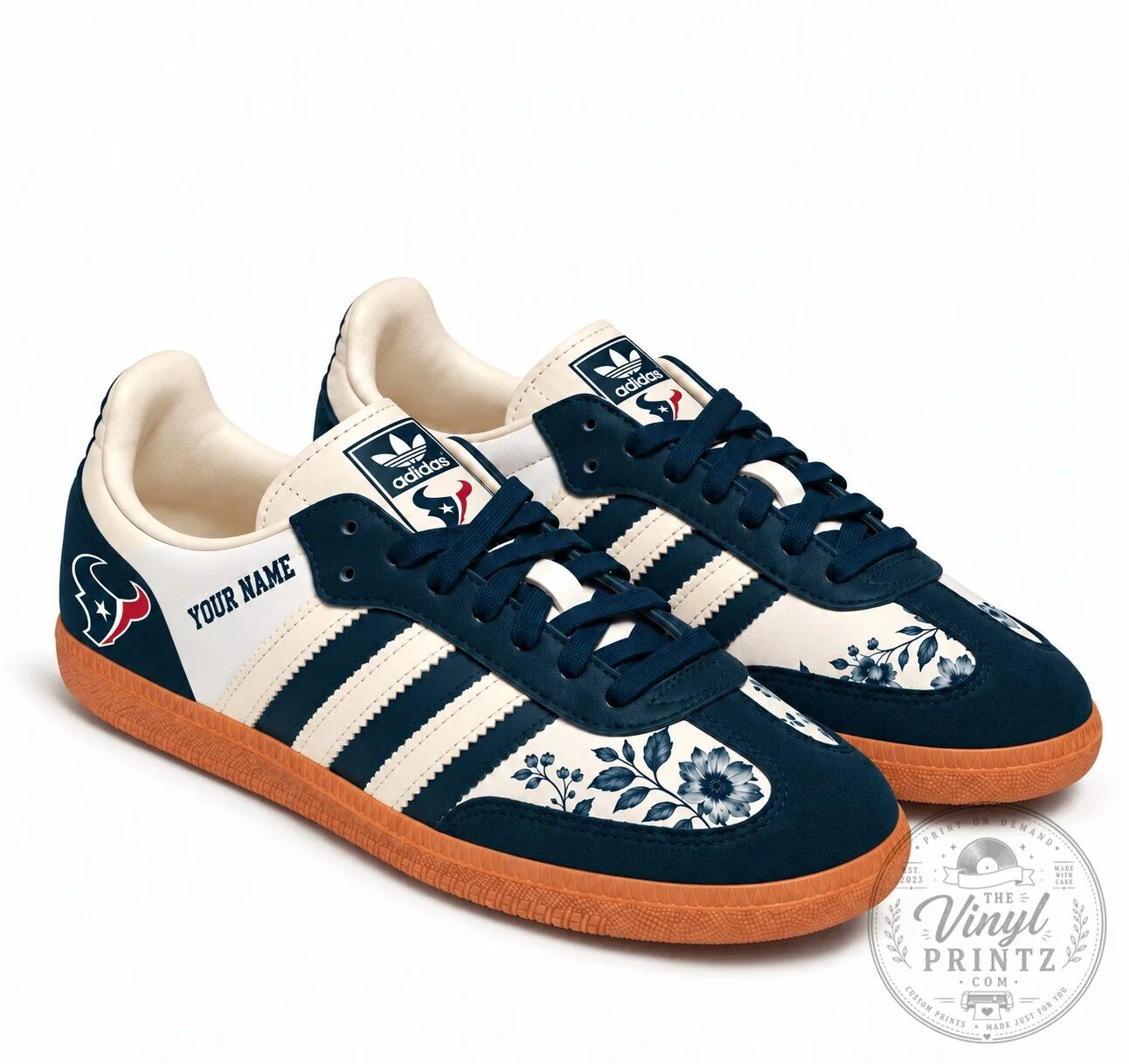 Houston Texans NFL Team Spirit Floral Heritage Samba Shoes 1 Houston Texans NFL Team Spirit Floral Heritage Samba Shoes