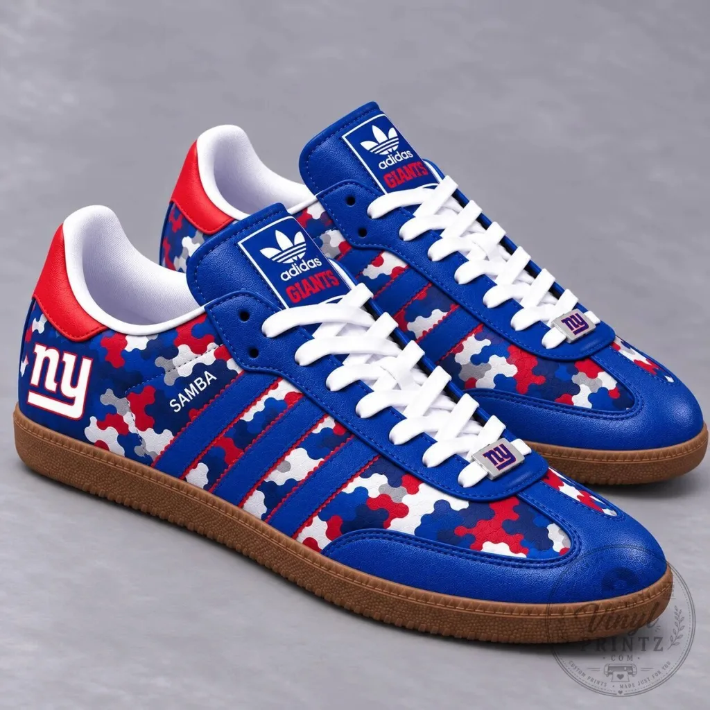 New York Giants NFL Camouflage Pattern Game Day Samba Shoes New York Giants NFL Camouflage Pattern Game Day Samba Shoes