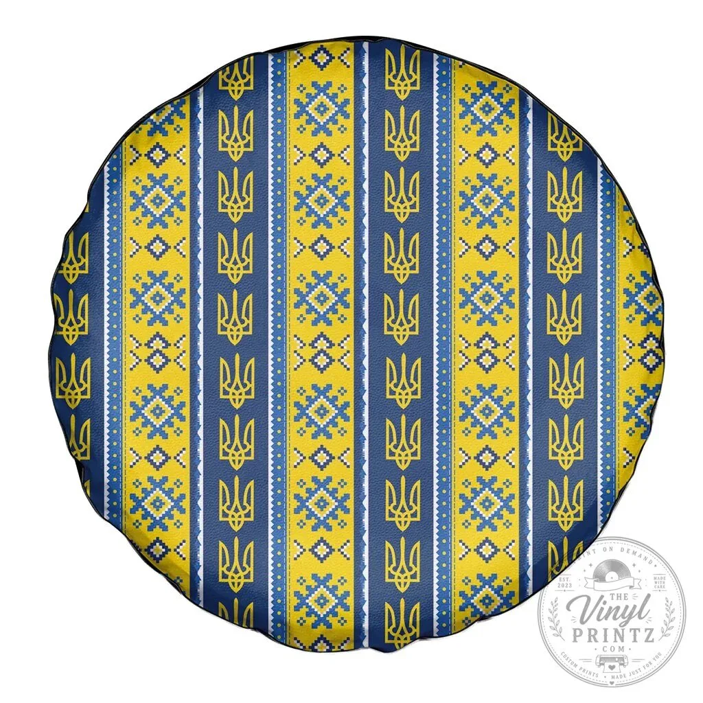Ukrainian Trident Pattern Blue Yellow Christmas Spare Tire Cover 11 Ukrainian Trident Pattern Blue Yellow Christmas Spare Tire Cover