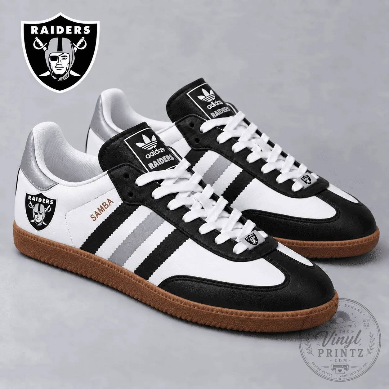 Samba Shoes featuring Las Vegas Raiders NFL Team Logo 2 Samba Shoes featuring Las Vegas Raiders NFL Team Logo