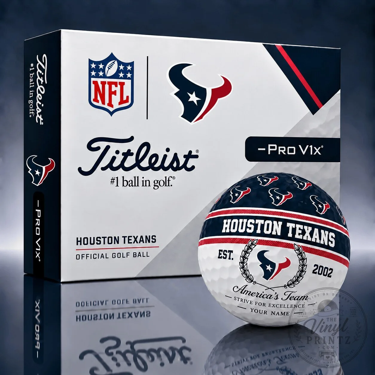Houston Texans NFL Pro V1x Golf Ball 5 Houston Texans NFL Pro V1x Golf Ball