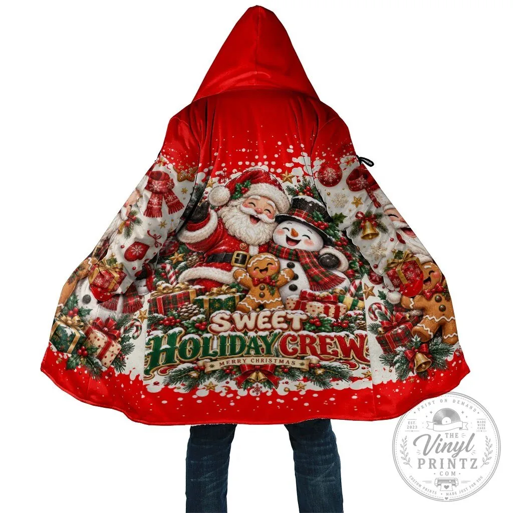 Sweet Holiday Crew Santa Snowman Gingerbread Christmas Cloak
