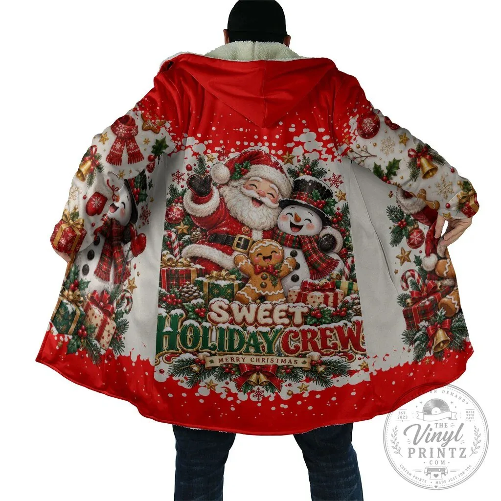Sweet Holiday Crew Santa Snowman Gingerbread Christmas Cloak 9 Sweet Holiday Crew Santa Snowman Gingerbread Christmas Cloak