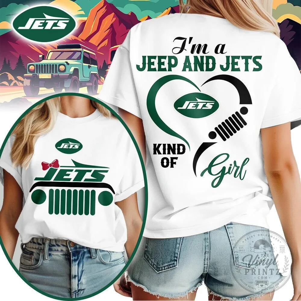 New York Jets Football Team Jeep Kind of Girl Fan T-Shirt
