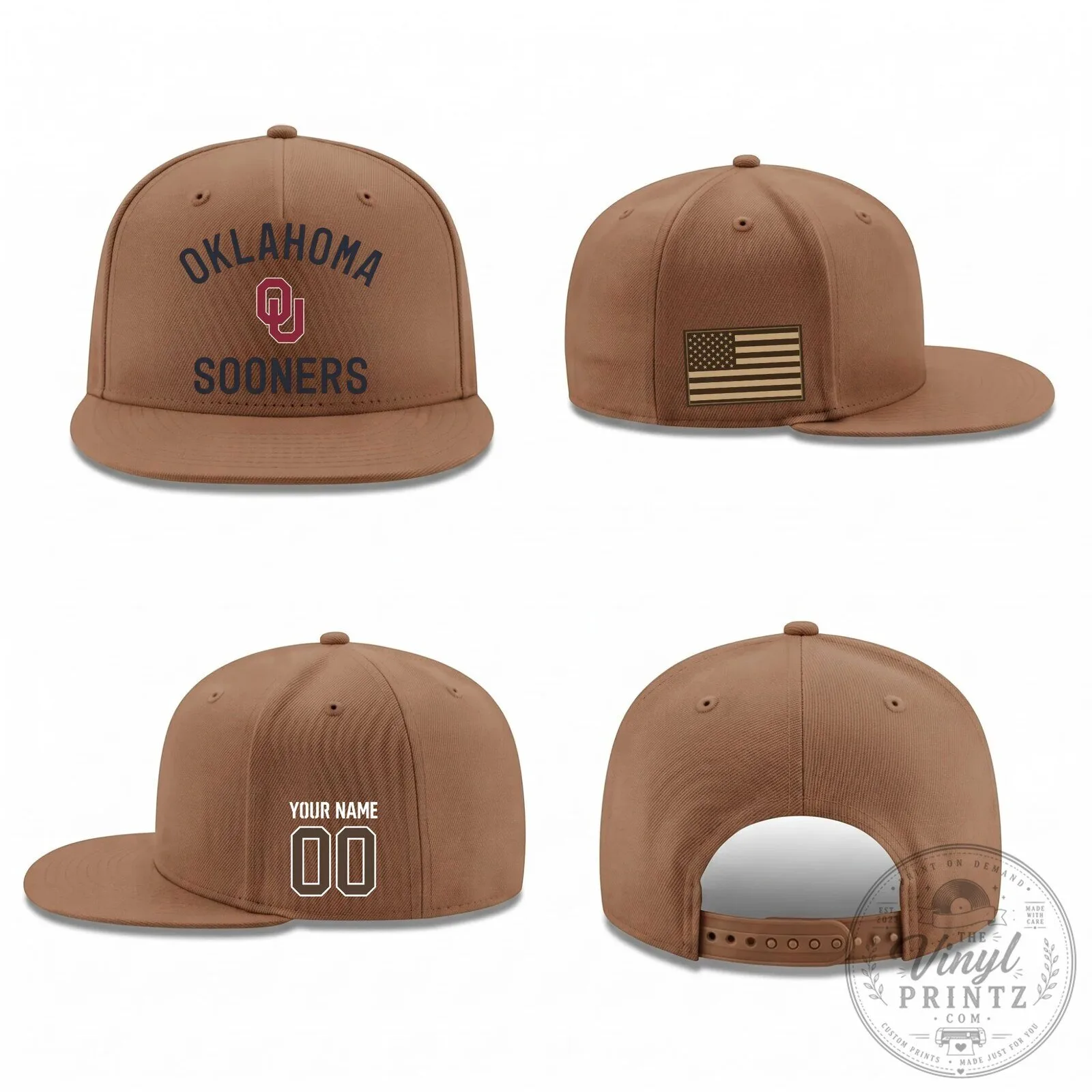 Oklahoma Sooners Personalized Military Flat Bill Snapback Cap Hat 1 Oklahoma Sooners Personalized Military Flat Bill Snapback Cap Hat