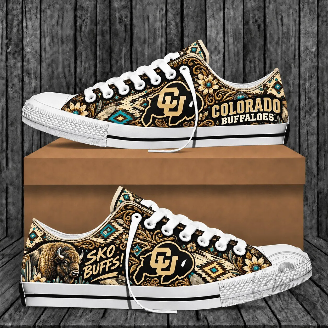 Colorado Buffaloes Western Boho Low Top Canvas Shoes for Men and Women 1 Colorado Buffaloes Western Boho Low Top Canvas Shoes for Men and Women