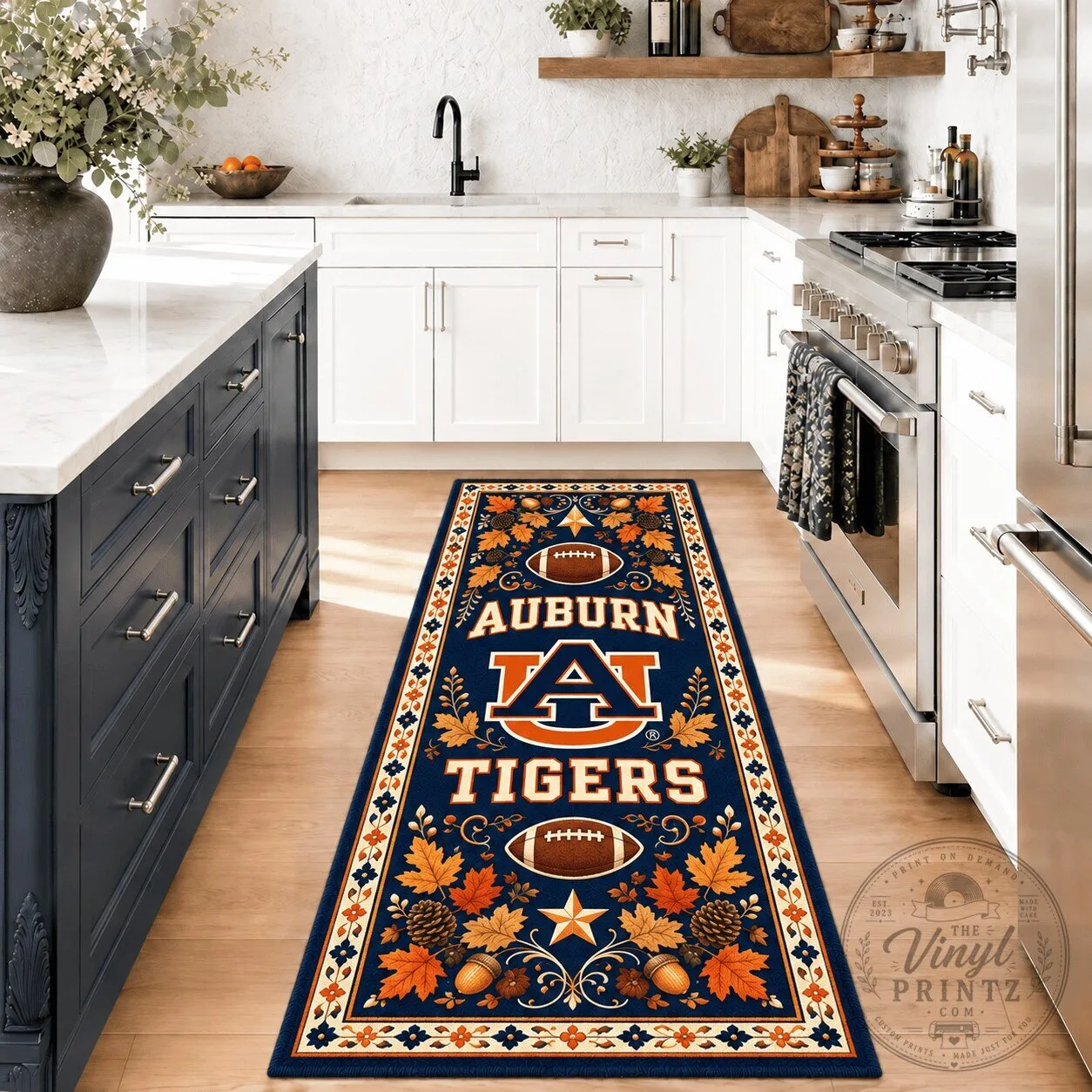 Auburn Tigers Football Fall Leaves Kitchen Runner Rug 1 Auburn Tigers Football Fall Leaves Kitchen Runner Rug