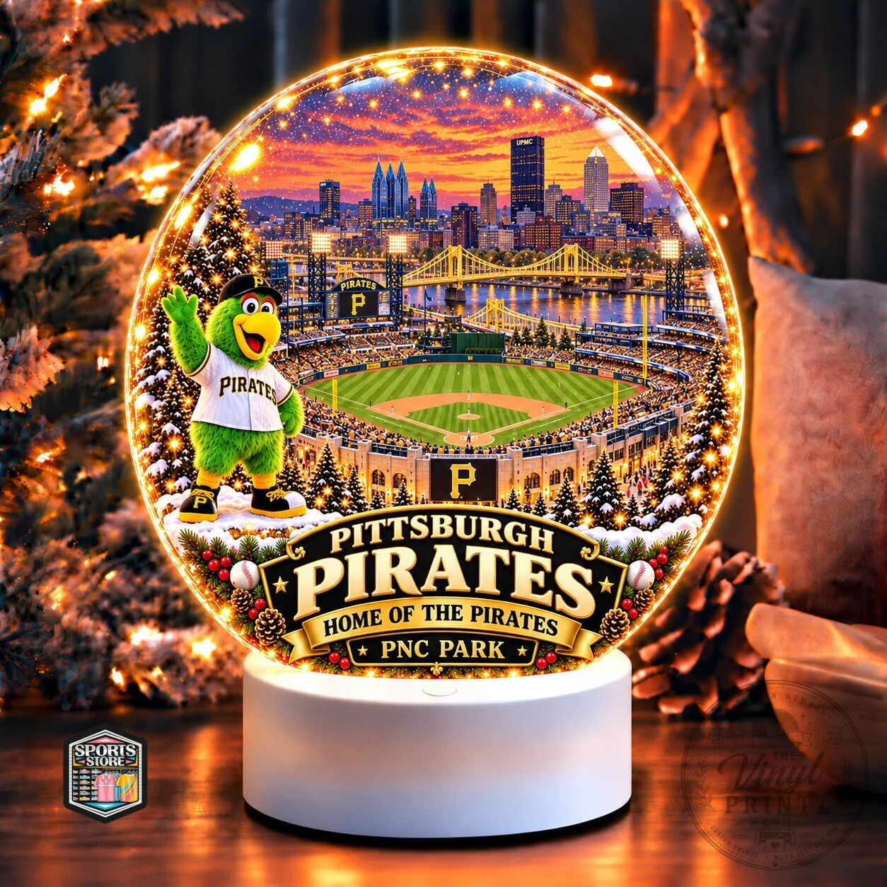 Pittsburgh Pirates Baseball Team Home PNC Park Stadium Snow Globe Light