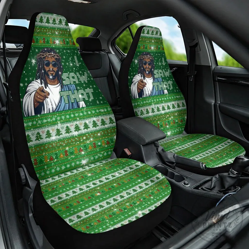 Black Jesus Ugly Christmas Sweater Pattern Car Seat Cover 6 Black Jesus Ugly Christmas Sweater Pattern Car Seat Cover
