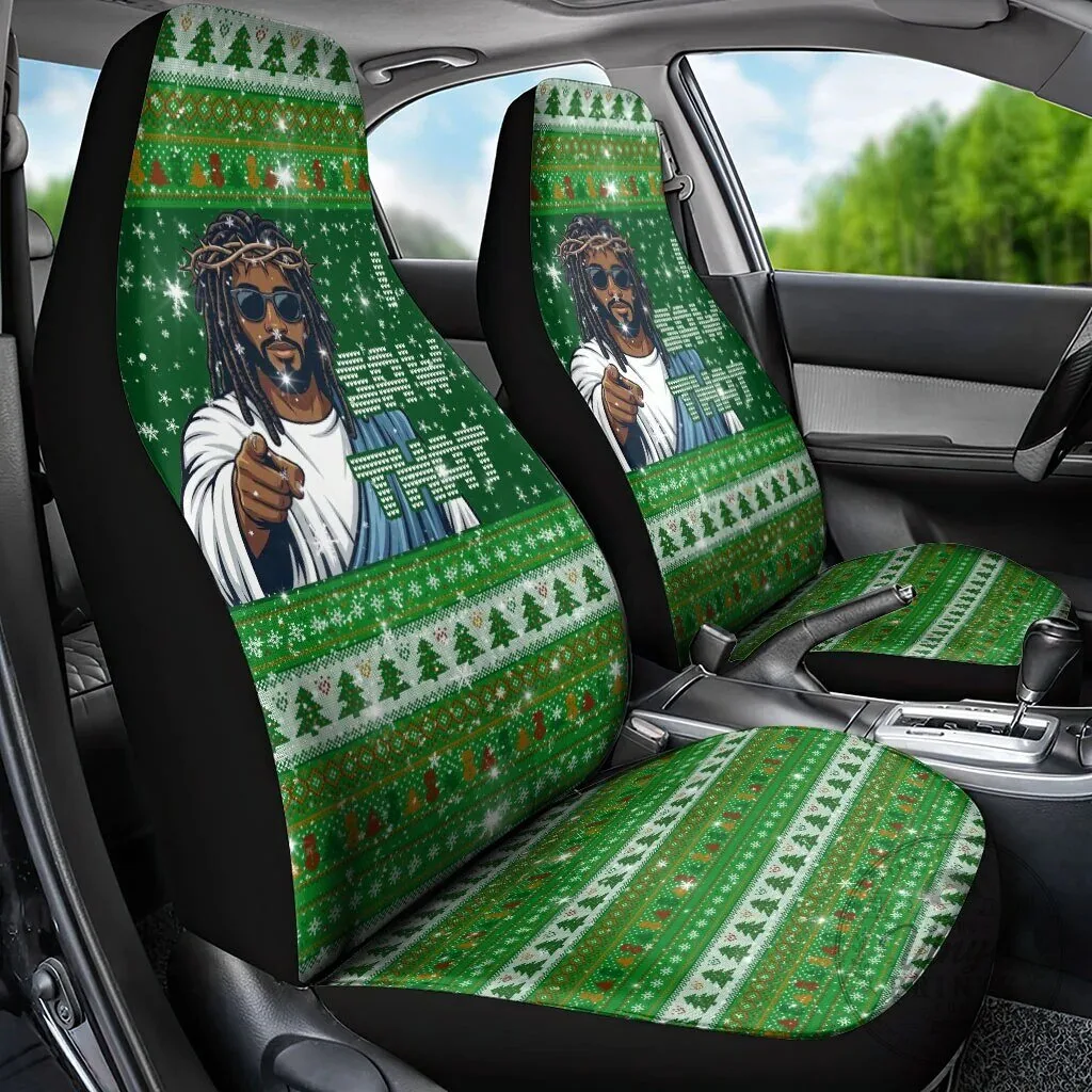 Black Jesus Ugly Christmas Sweater Pattern Car Seat Cover 7 Black Jesus Ugly Christmas Sweater Pattern Car Seat Cover