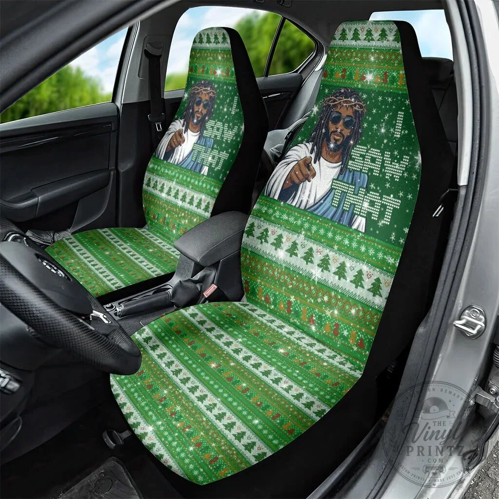 Black Jesus Ugly Christmas Sweater Pattern Car Seat Cover 9 Black Jesus Ugly Christmas Sweater Pattern Car Seat Cover