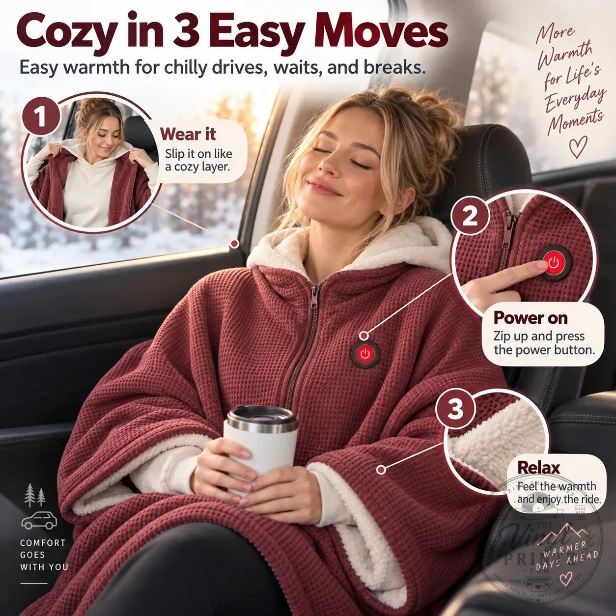 Heated Wearable Blanket for Travel and Airport Comfort, Hands-Free Warmth 18 Heated Wearable Blanket for Travel and Airport Comfort, Hands-Free Warmth