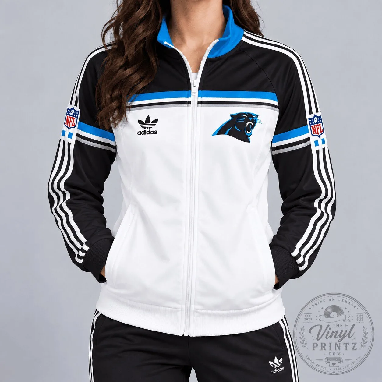 Carolina Panthers NFL Retro Heritage Full-Zip Casual Jacket for Women 1 Carolina Panthers NFL Retro Heritage Full-Zip Casual Jacket for Women