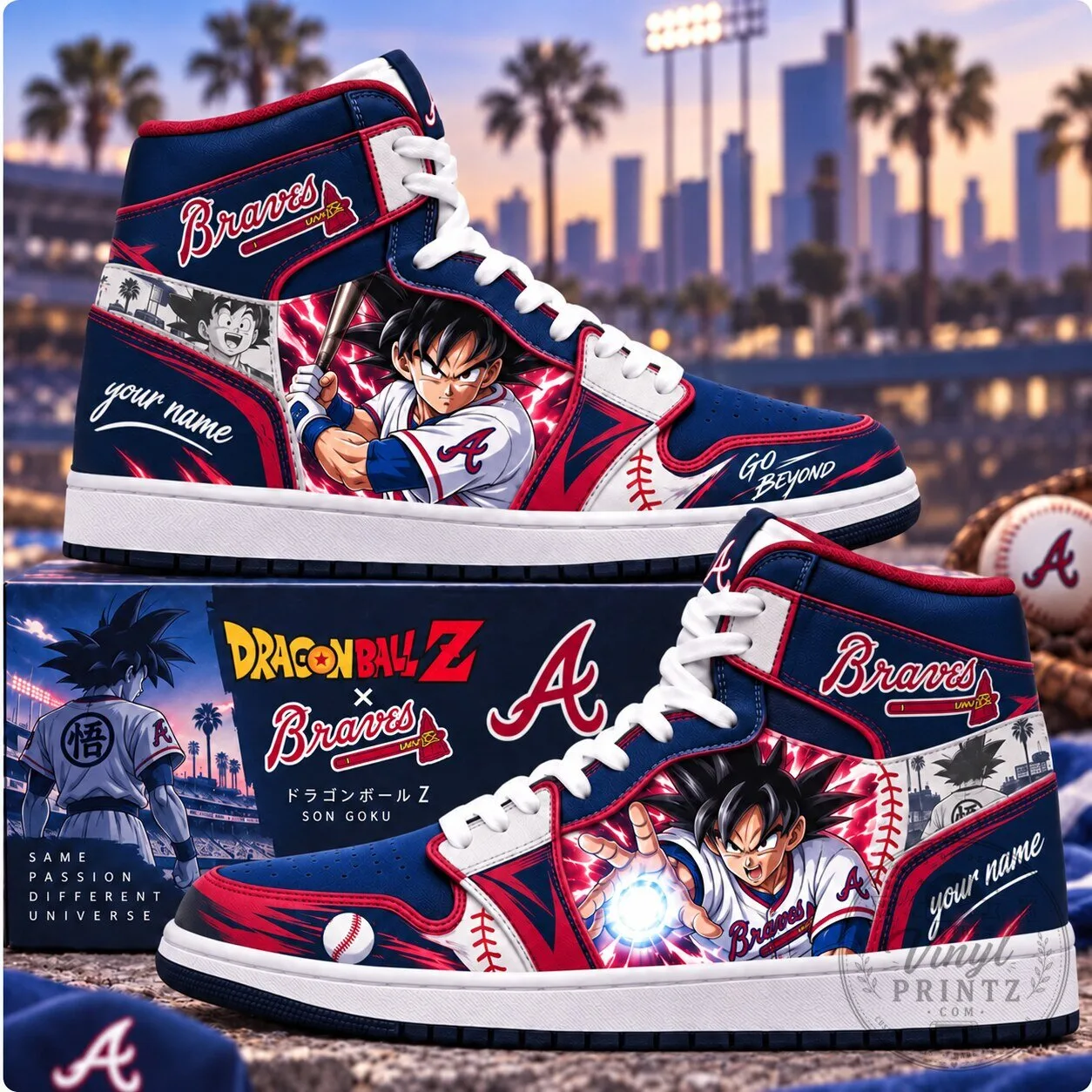 Atlanta Braves MLB Baseball Son Goku Dragon Ball Z Custom High Top Sneakers