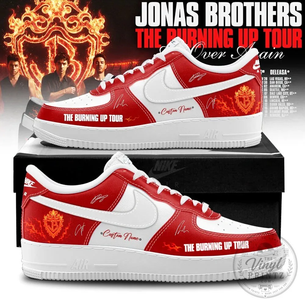 Jonas Brothers The Burning Up Tour All Over Again Custom Name Sneakers Shoes 27 Jonas Brothers The Burning Up Tour All Over Again Custom Name Sneakers Shoes