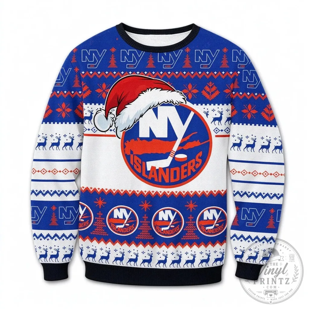 New York Islanders Christmas Holiday Ugly Sweater New York Islanders Christmas Holiday Ugly Sweater