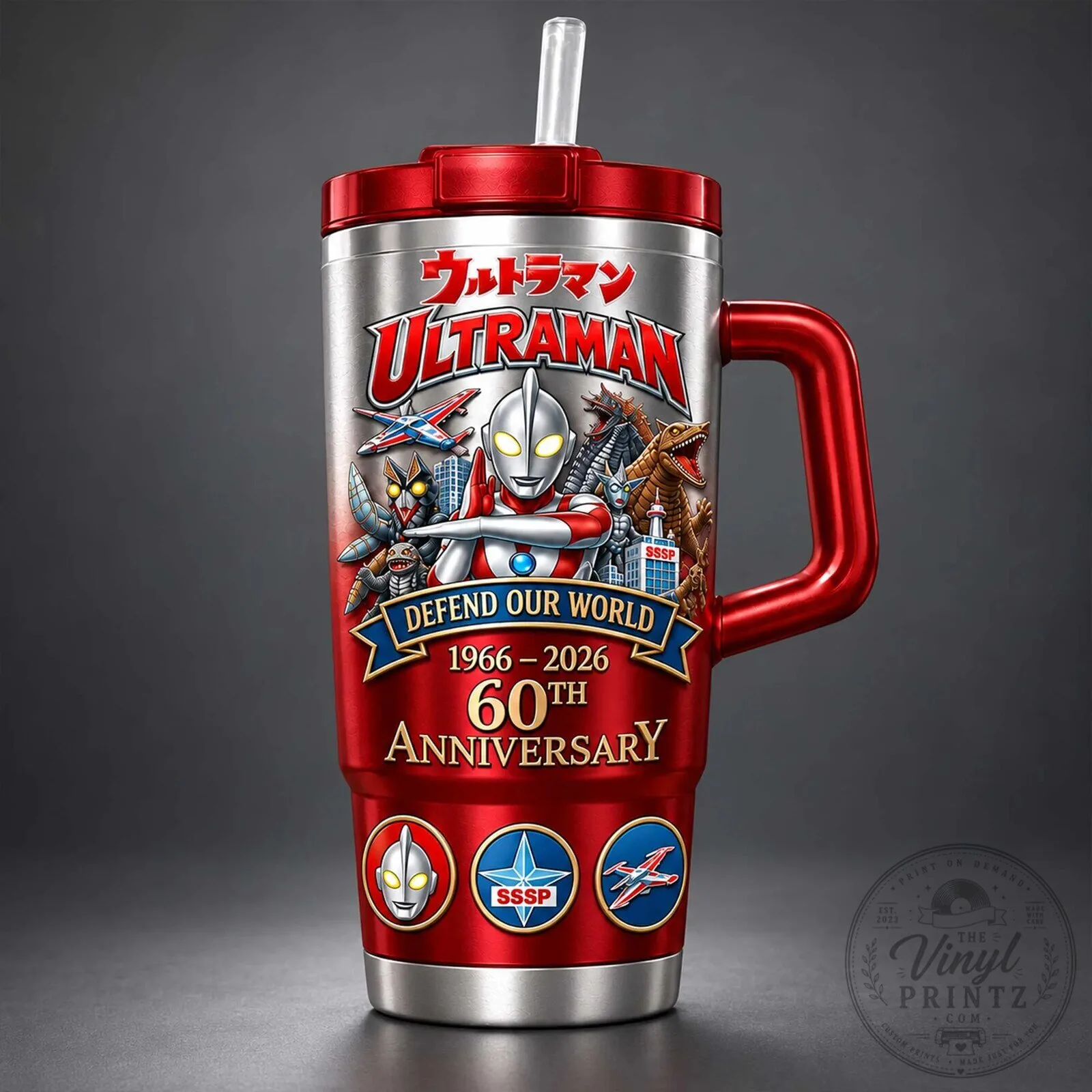 Ultraman 60th Anniversary Defend Our World Stainless Steel Tumbler with Handle 8 Ultraman 60th Anniversary Defend Our World Stainless Steel Tumbler with Handle