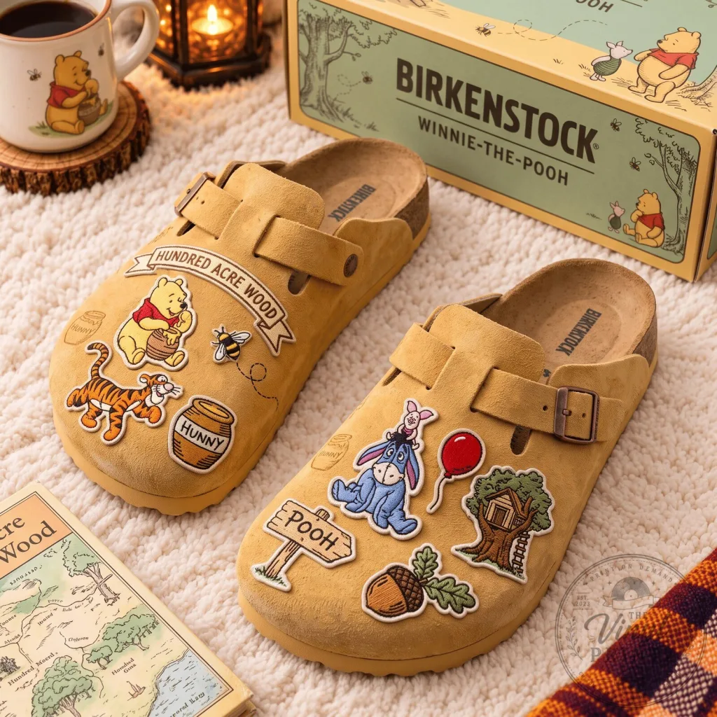 Winnie the Pooh Hundred Acre Wood Suede Clogs for Women Winnie the Pooh Hundred Acre Wood Suede Clogs for Women