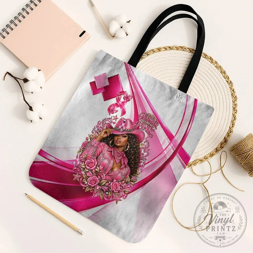 Western Wear Cowgirl Breast Cancer Awareness Pink Ribbon Tote Bag 10 Western Wear Cowgirl Breast Cancer Awareness Pink Ribbon Tote Bag