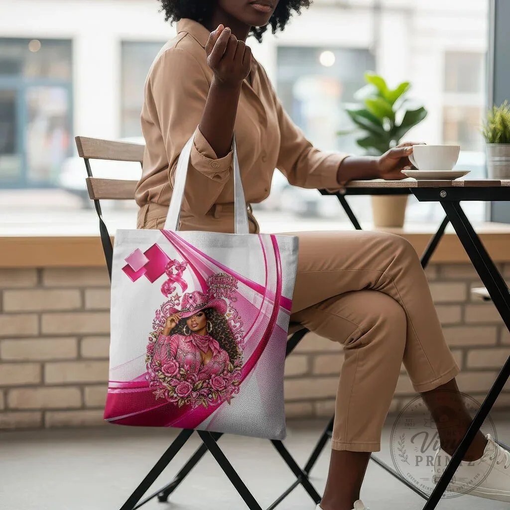 Western Wear Cowgirl Breast Cancer Awareness Pink Ribbon Tote Bag 11 Western Wear Cowgirl Breast Cancer Awareness Pink Ribbon Tote Bag