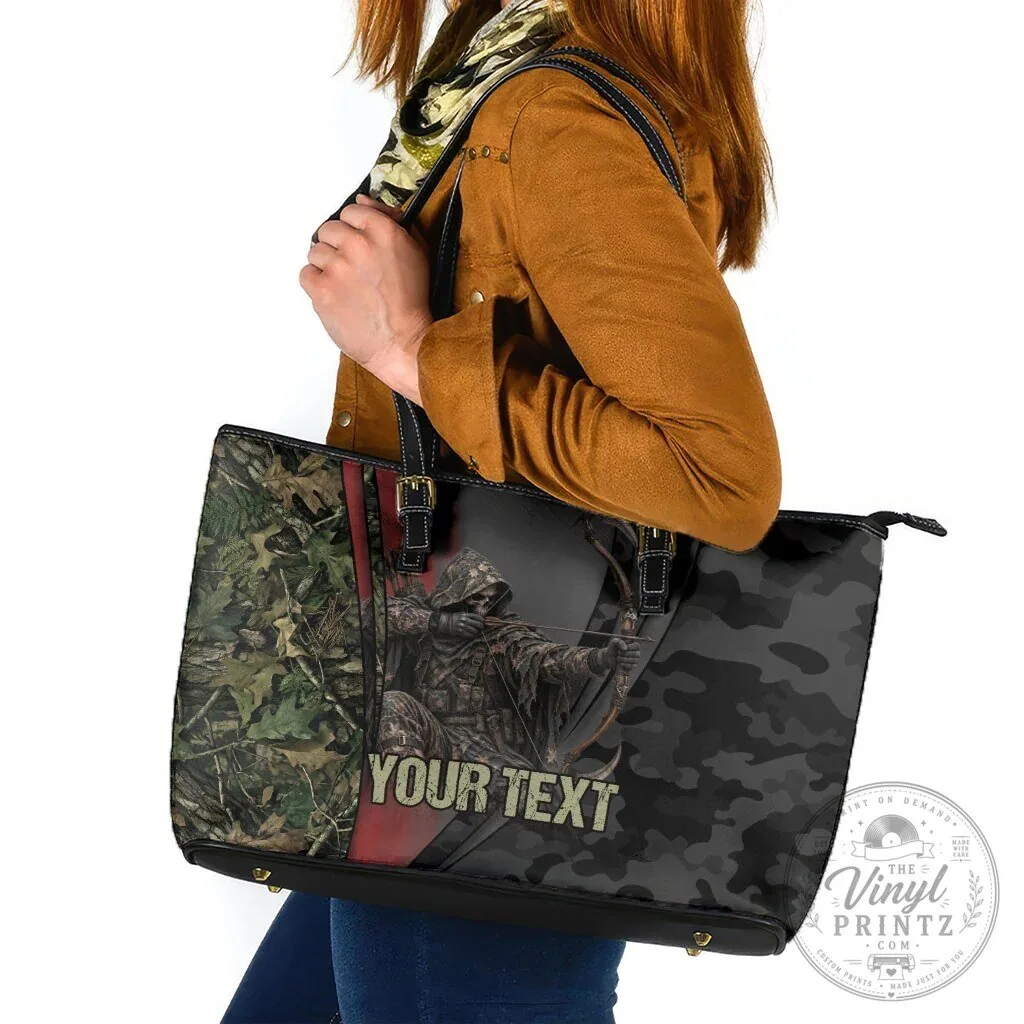 Personalized Grim Reaper Bow Hunter Camouflage Leather Tote Bag 4 Personalized Grim Reaper Bow Hunter Camouflage Leather Tote Bag