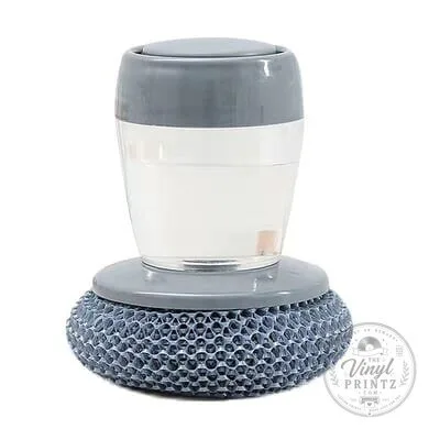 Palm Grip Dish Scrubber with Built-In Soap Dispenser for Kitchen Cleaning