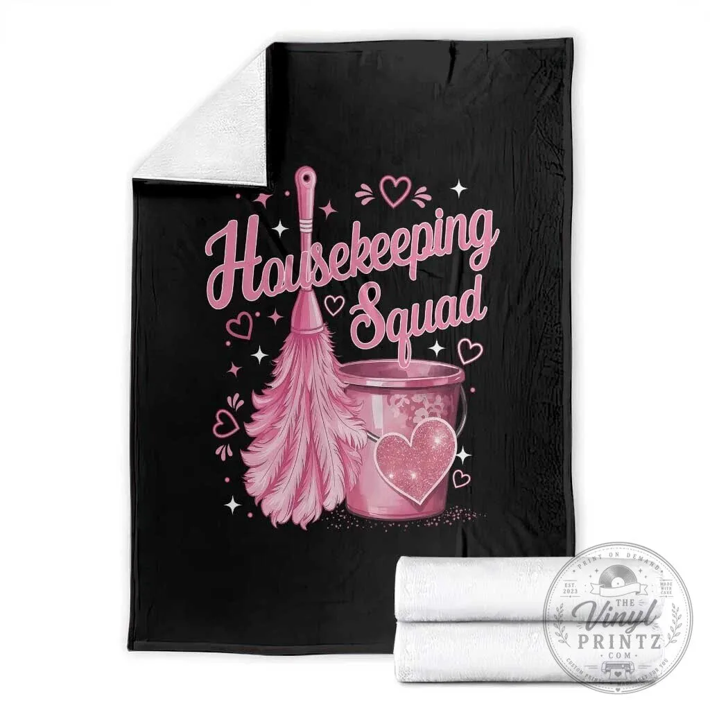 Housekeeping Squad Pink Feather Duster Cleaning Lover Throw Blanket 2 Housekeeping Squad Pink Feather Duster Cleaning Lover Throw Blanket