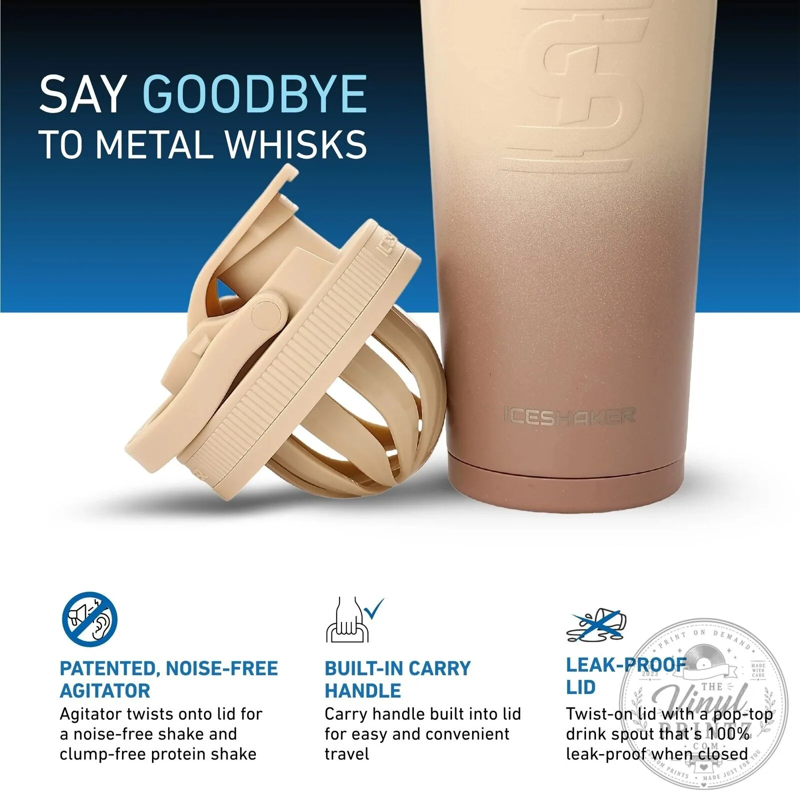 Mocha Ombre Insulated Stainless Steel Protein Shaker Bottle 13 Mocha Ombre Insulated Stainless Steel Protein Shaker Bottle