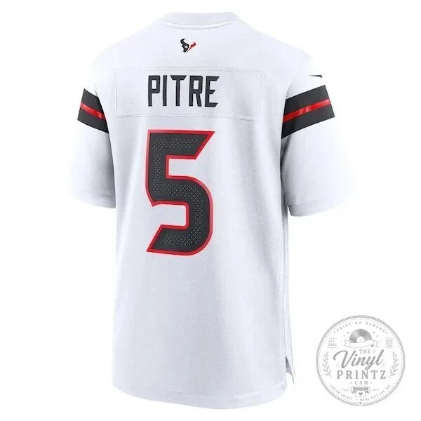 Jalen Pitre Houston Texans White Game Football Jersey 11 Jalen Pitre Houston Texans White Game Football Jersey