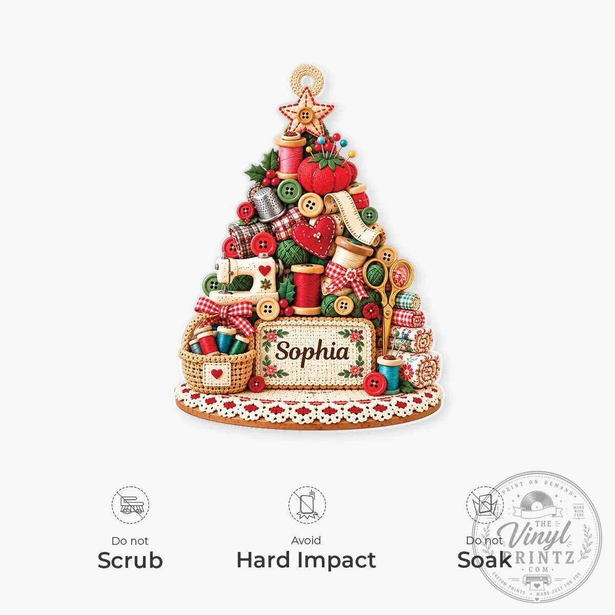 Personalized Sewing Themed Christmas Tree Ornament 14 Personalized Sewing Themed Christmas Tree Ornament