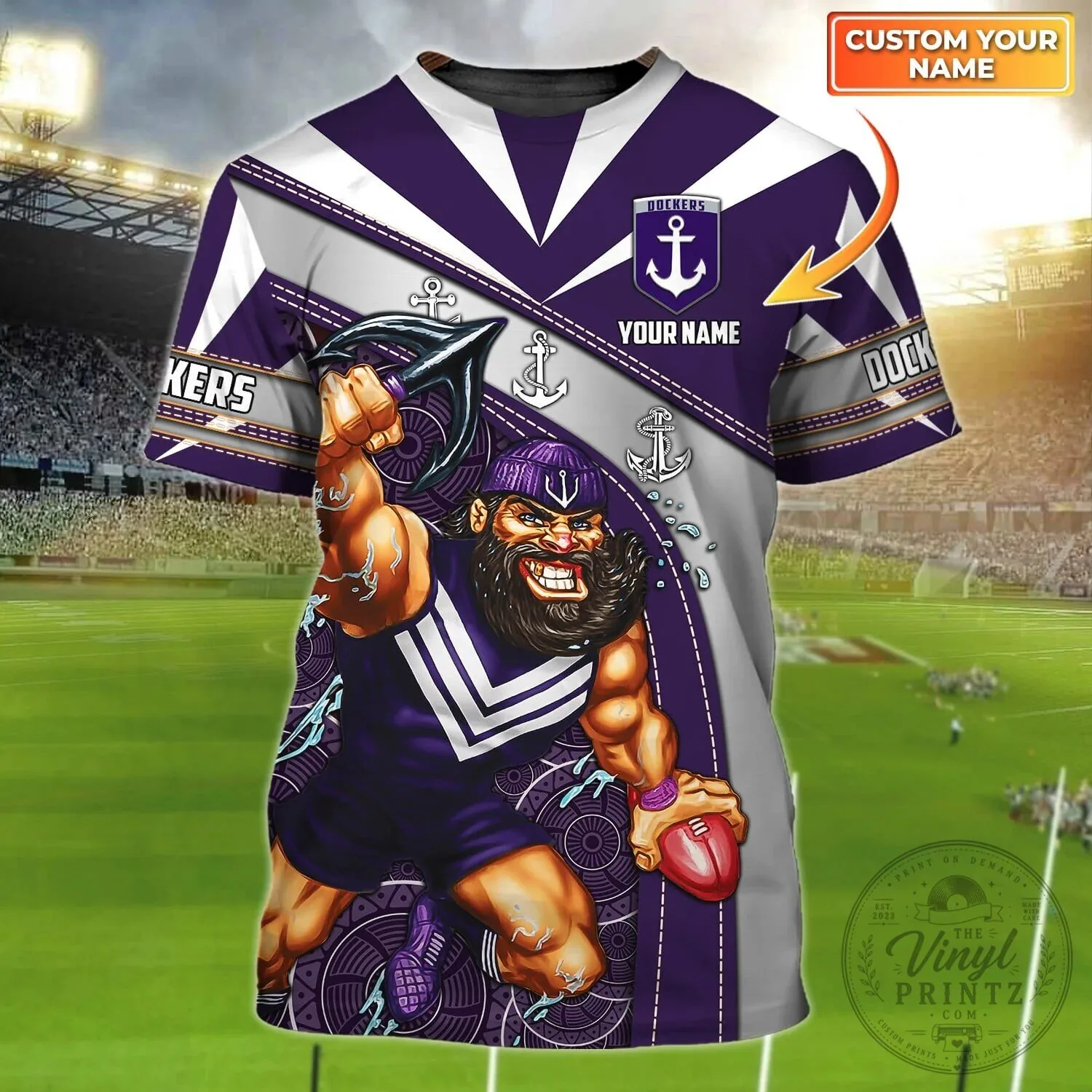 Fremantle Dockers Personalized Football Club Mascot Fan T-Shirt 2 Fremantle Dockers Personalized Football Club Mascot Fan T-Shirt