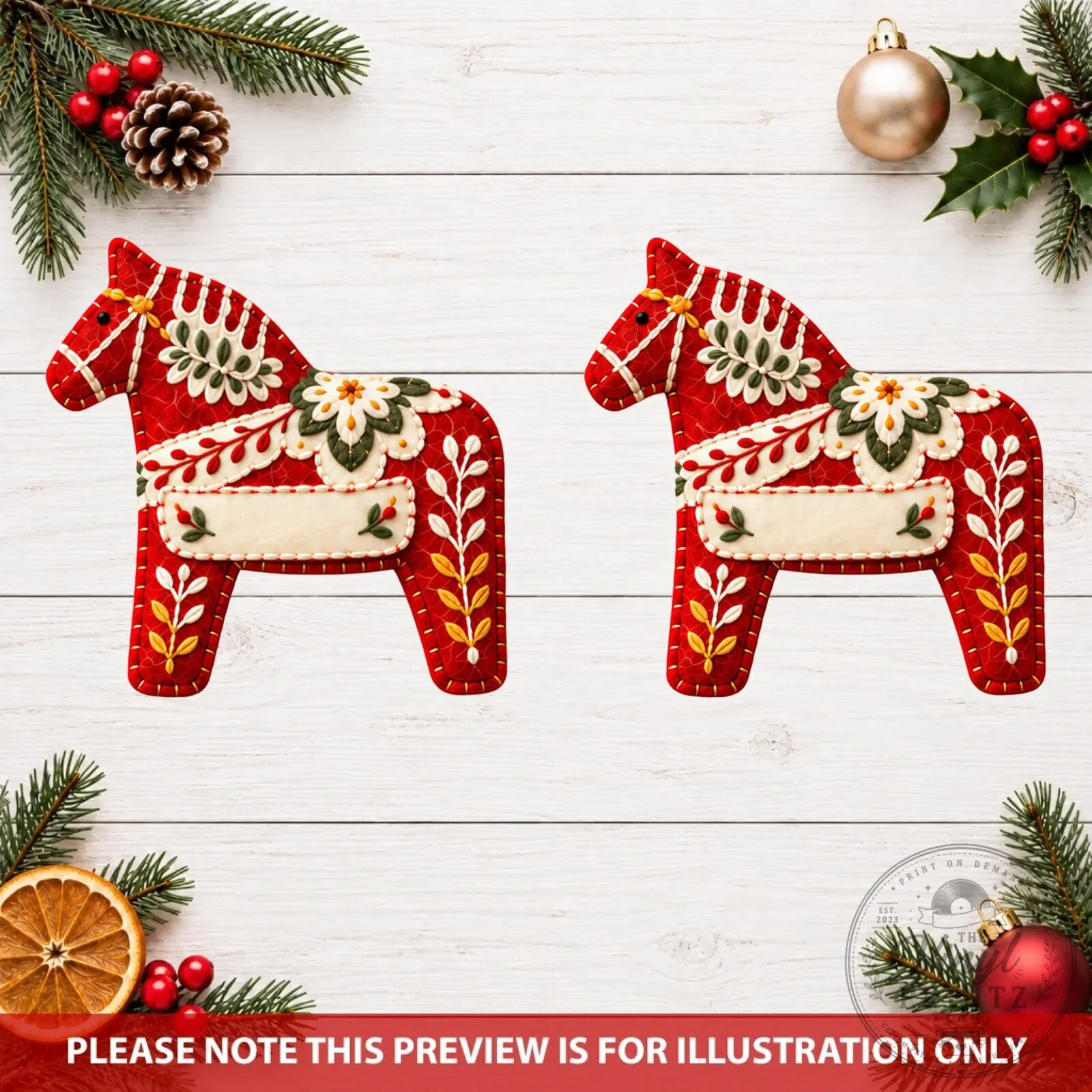 The Christmas Dala Horse - Personalized Custom Shape Mica Ornament - Christmas Gift For Family, Friends 14 The Christmas Dala Horse - Personalized Custom Shape Mica Ornament - Christmas Gift For Family, Friends