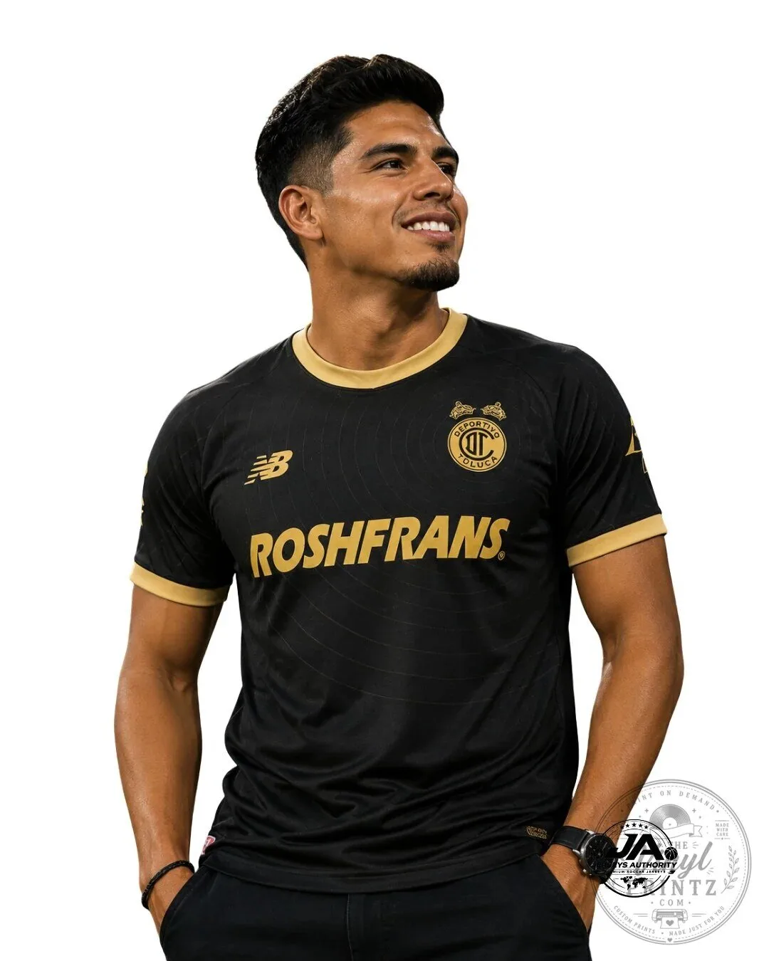 Deportivo Toluca Football Club Black Gold Away Player Jersey 1 Deportivo Toluca Football Club Black Gold Away Player Jersey