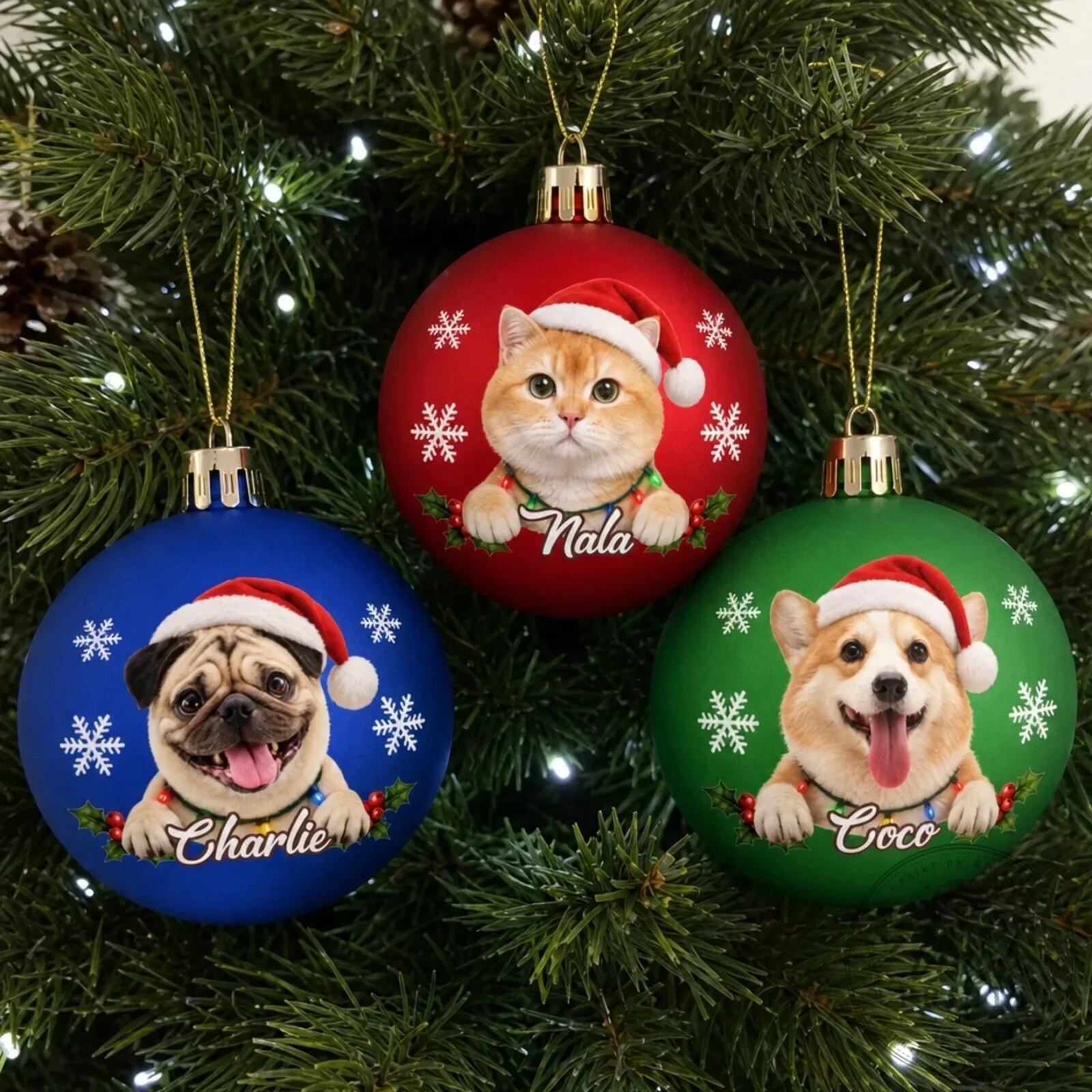 Personalized Pet Photo Christmas Ornament Custom Dog Cat Name Holiday Decor 2 Personalized Pet Photo Christmas Ornament Custom Dog Cat Name Holiday Decor