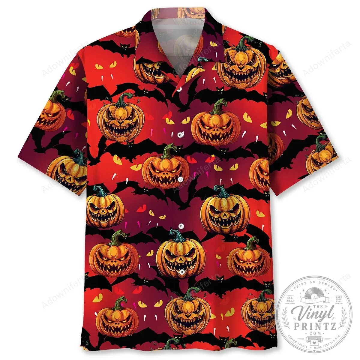 Spooky Jack O'Lanterns and Bats Halloween Hawaiian Shirt 4 Spooky Jack O
