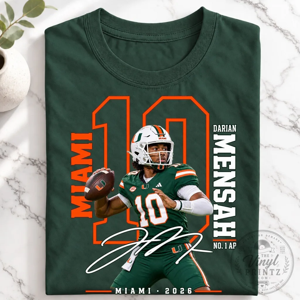 Darian Mensah Miami Hurricanes Football Fan T-Shirt Darian Mensah Miami Hurricanes Football Fan T-Shirt
