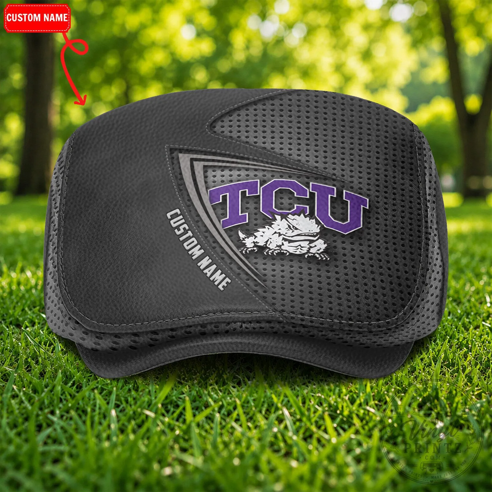 TCU Horned Frogs NCAA Golf Flat Cap, Custom Name Golfing Hat 10 TCU Horned Frogs NCAA Golf Flat Cap, Custom Name Golfing Hat
