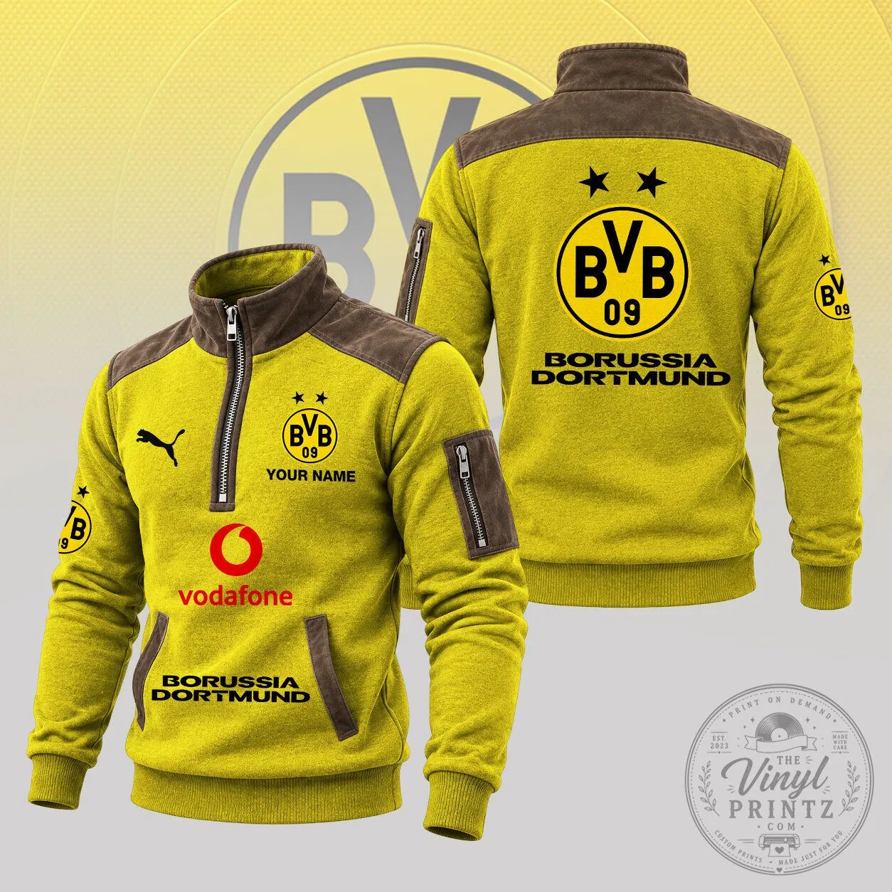 Borussia Dortmund Football Club Quarter-Zip Pullover Hoodie