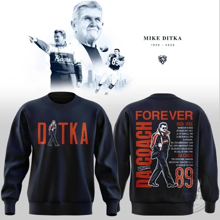 Da Coach Sweatshirt Forever: Mike Ditka Chicago Bears Football Legend Crewneck